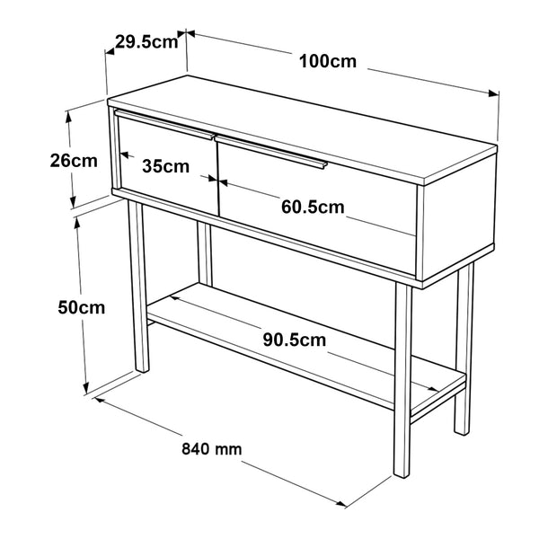 Konsolentisch Vesanto 100x30x76 cm [en.casa]