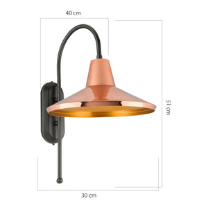 Wandleuchte Kirkcaldy 40 x 30 x 51 cm 1-flammig in versch. Farben [lux.pro]