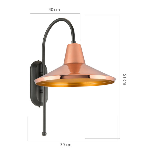 Wandleuchte Kirkcaldy 40 x 30 x 51 cm 1-flammig in versch. Farben [lux.pro]