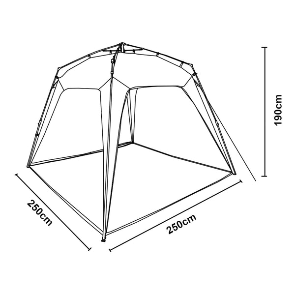 Klappbarer Pavillon Barendrecht mit LED Beleuchtung 2,5x2,5 Meter [pro.tec]
