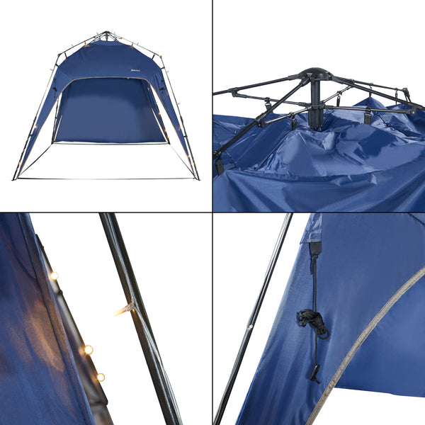 Klappbarer Pavillon Barendrecht mit LED Beleuchtung 2,5x2,5 Meter [pro.tec]