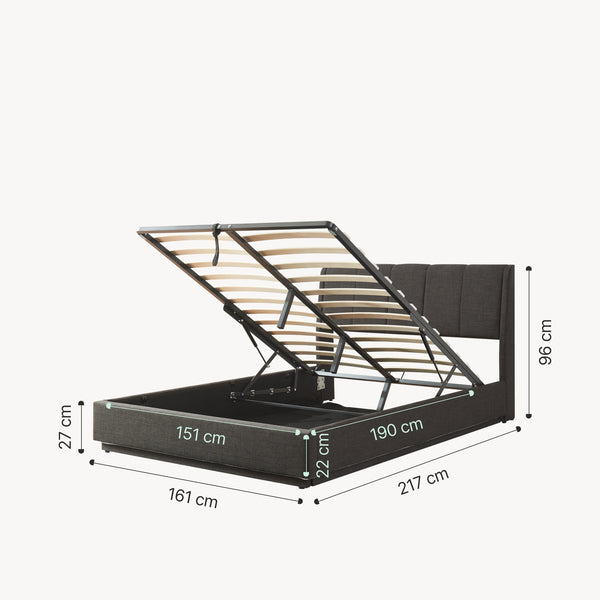 LED Polsterbett mit Matratze Tröstiar [en.casa]