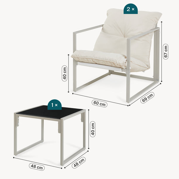 Loungeset Karg 3-tlg. [casa.pro]