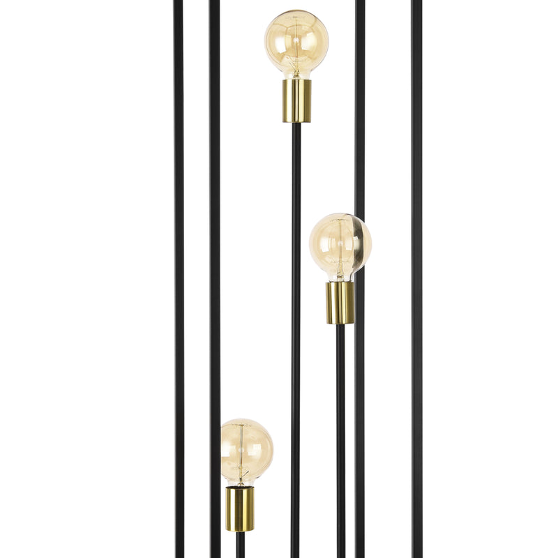 Maßskizze Stehlampe Groningen 3-flammig Metall [lux.pro]
