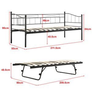 Metallbett Skutskär 90x200cm en.casa