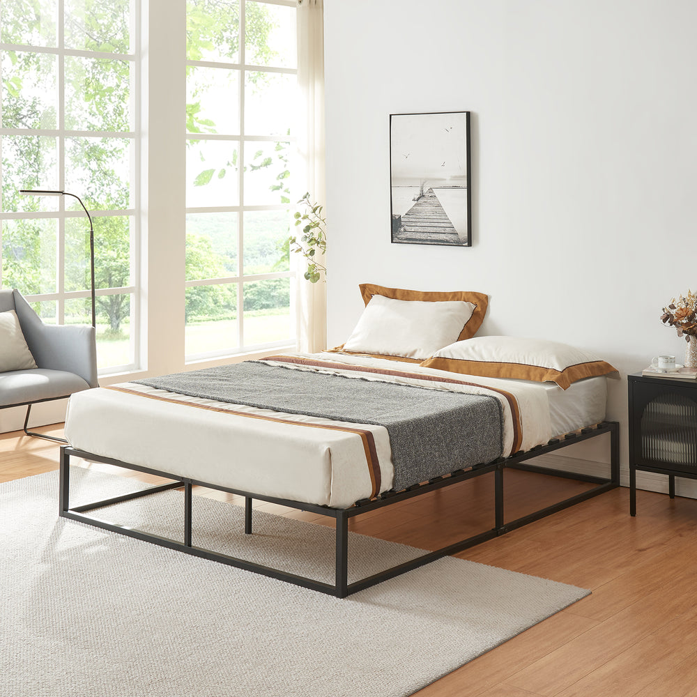 Metallbett Kreta Schwarz in versch. Größen [en.casa] - premiumXL