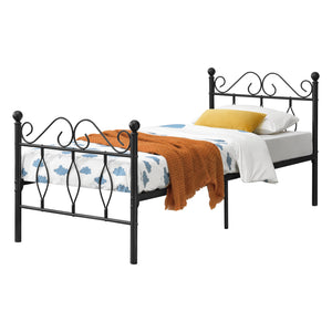 Metallbett Apolda bis 300kg versch. Größen Schwarz en.casa