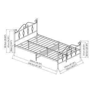 Metallbett Apolda mit Matratze versch. Größen bis 300kg Weiß [en.casa]