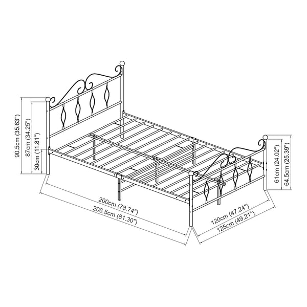 Metallbett Apolda mit Matratze versch. Größen bis 300kg Weiß [en.casa]