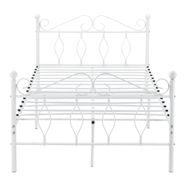 Metallbett Apolda mit Matratze versch. Größen bis 300kg Weiß [en.casa]