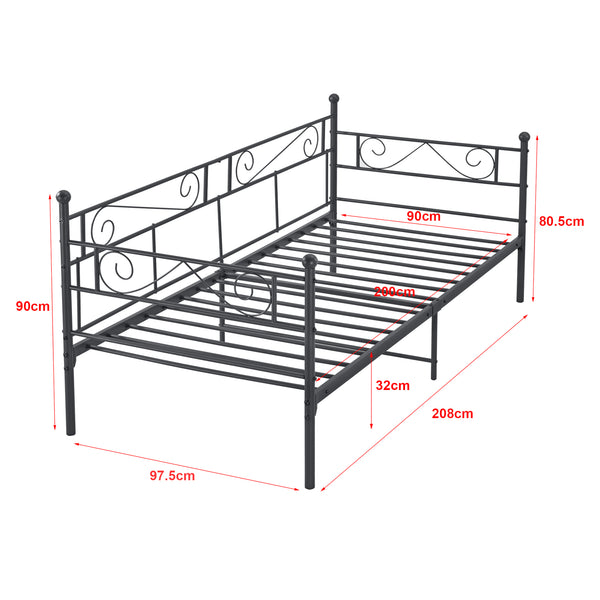 Metallbett Kerava 90x200 cm mit Kaltschaummatratze versch. Farben en.casa