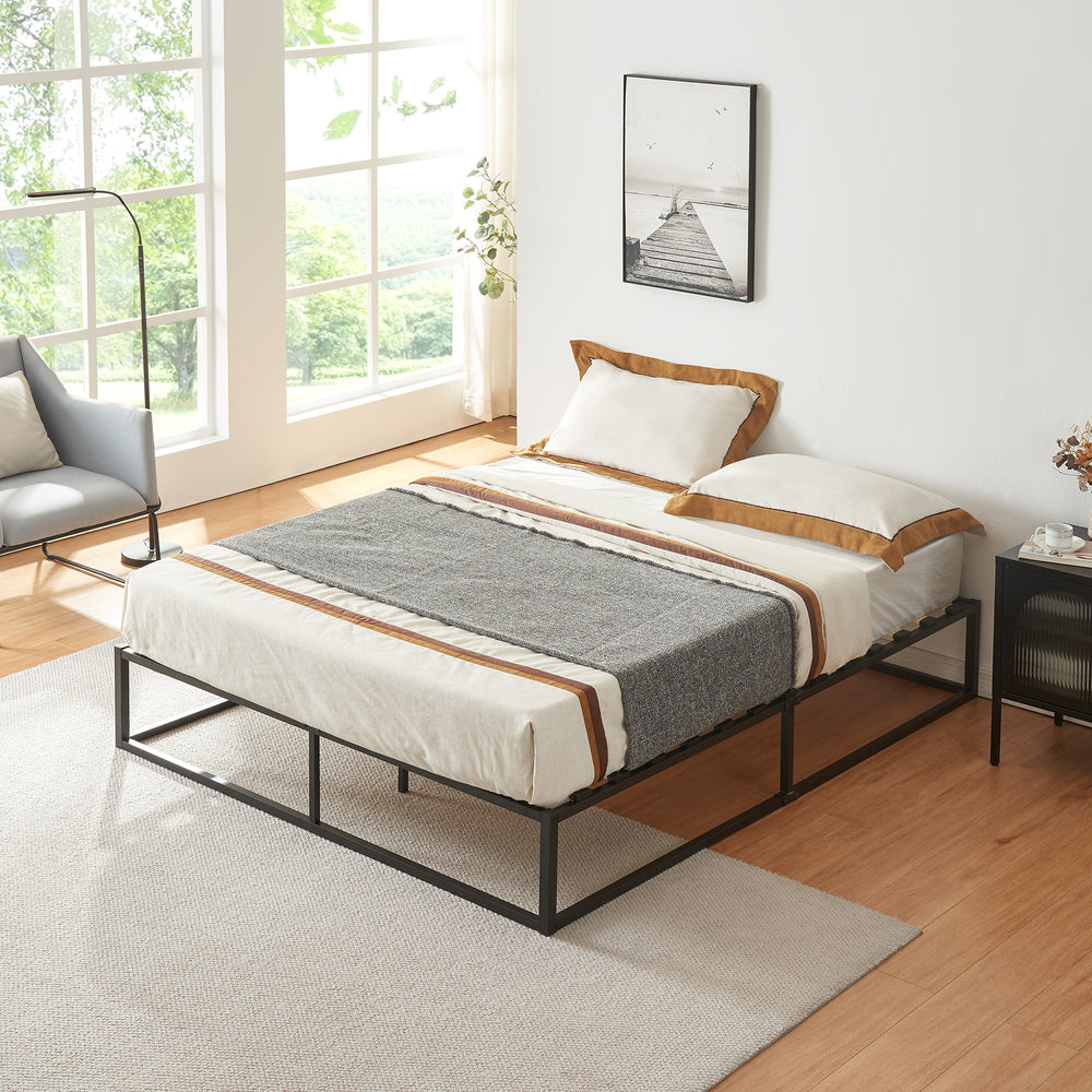 Metallbett Kreta Schwarz in versch. Größen [en.casa] - premiumXL
