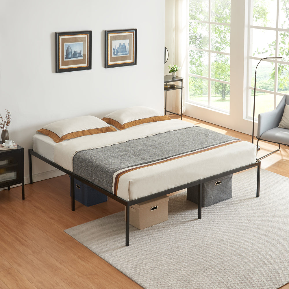 Metallbett Vårdö mit Matratze [en.casa]
