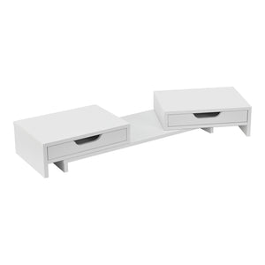 Monitorständer Marttila mit 2 Schubladen 60x22x11cm in versch. Farben [en.casa]