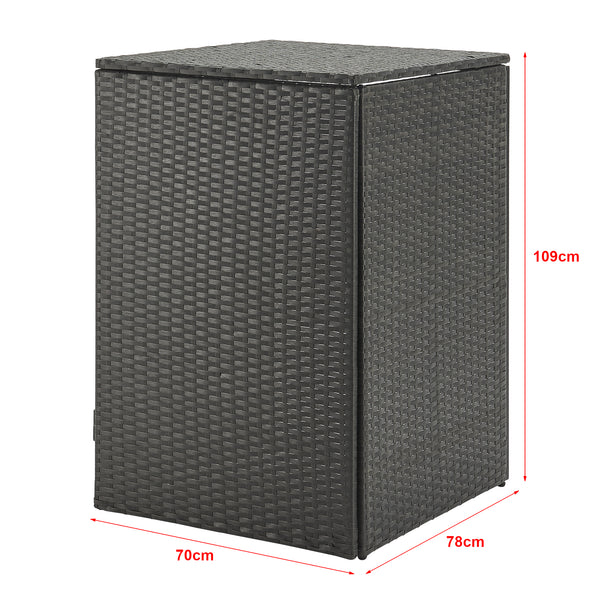 Mülltonnen Verkleidung Widnau für 1/2 Mülltonnen Polyrattan Dunkelgrau [en.casa]