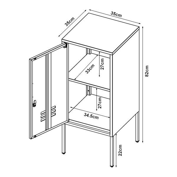 Nachtschrank Hausjärvi 2er Set Türgriff rechts und links [en.casa]