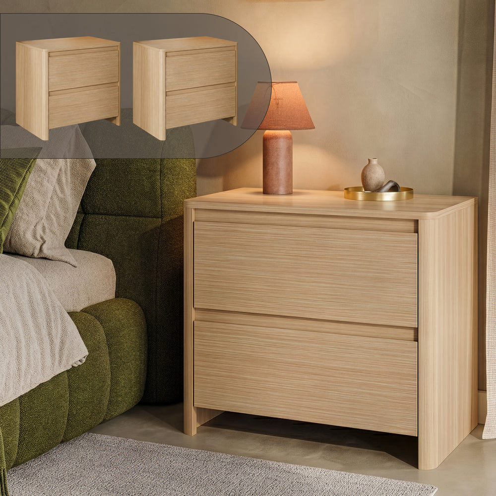Nachttisch Takranmaa 2er Set 54x60x40 cm Eicheoptik [en.casa]