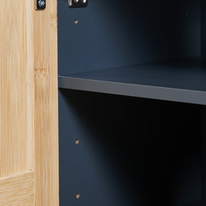 Waschbeckenunterschrank Svanes 70x60x30 cm Dunkelgrau/Natur [en.casa]