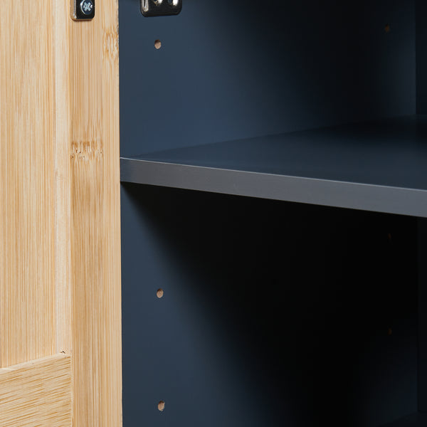 Waschbeckenunterschrank Svanes 70x60x30 cm Dunkelgrau/Natur [en.casa]