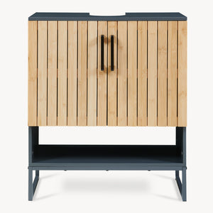 Waschbeckenunterschrank Svanes 70x60x30 cm Dunkelgrau/Natur [en.casa]
