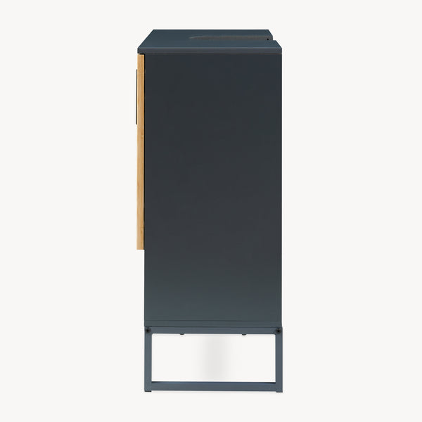 Waschbeckenunterschrank Svanes 70x60x30 cm Dunkelgrau/Natur [en.casa]