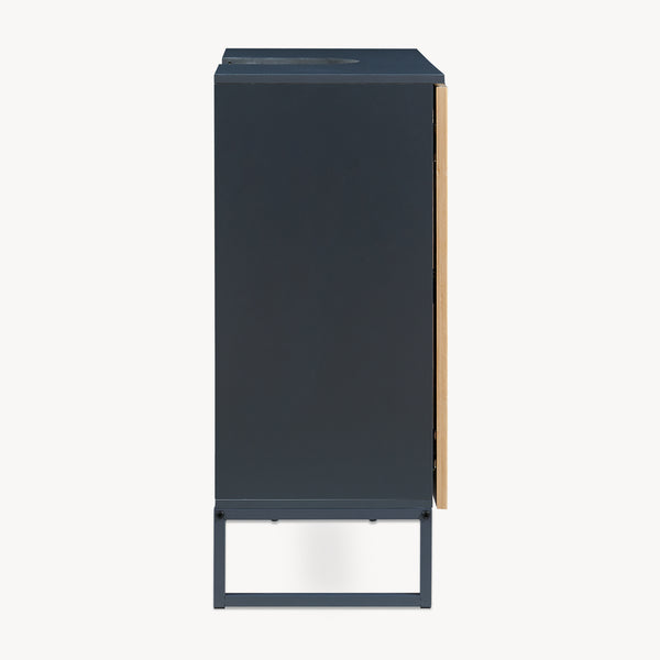 Waschbeckenunterschrank Svanes 70x60x30 cm Dunkelgrau/Natur [en.casa]