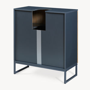 Waschbeckenunterschrank Svanes 70x60x30 cm Dunkelgrau/Natur [en.casa]