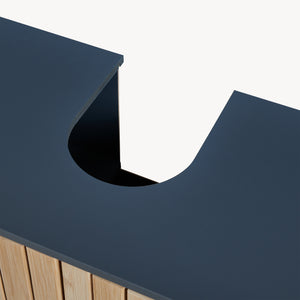 Waschbeckenunterschrank Svanes 70x60x30 cm Dunkelgrau/Natur [en.casa]