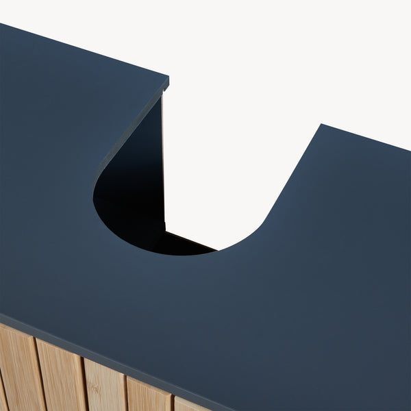 Waschbeckenunterschrank Svanes 70x60x30 cm Dunkelgrau/Natur [en.casa]