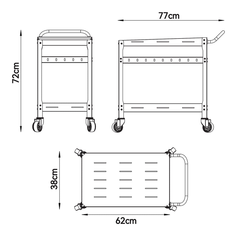 Maßskizze Outdoor Servierwagen Bard [casa.pro]