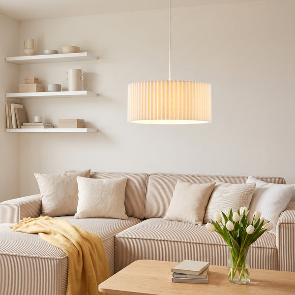 Hängeleuchte Kupimi Ø45 cm Beige [lux.pro]