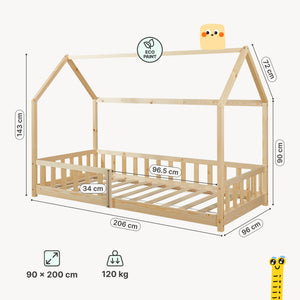 Hausbett Hesel mit Rausfallschutz [en.casa]