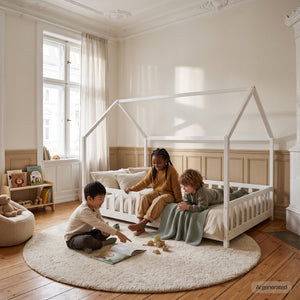 Hausbett Hesel mit Matratze und Rausfallschutz [en.casa]