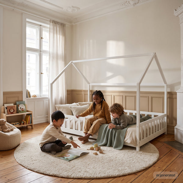 Hausbett Hesel mit Matratze und Rausfallschutz [en.casa]