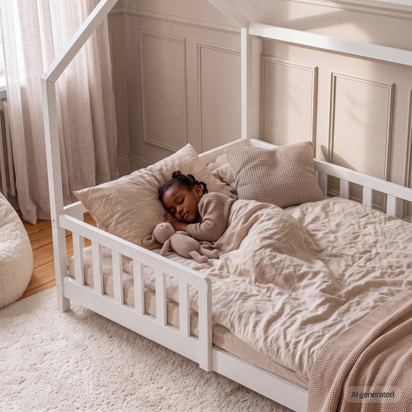 Hausbett Hesel mit Matratze und Rausfallschutz [en.casa]