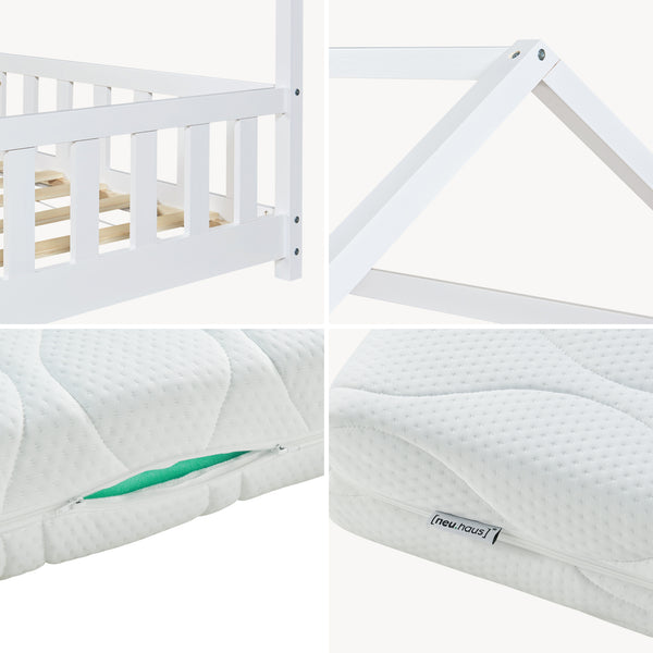 Hausbett Hesel mit Matratze und Rausfallschutz [en.casa]