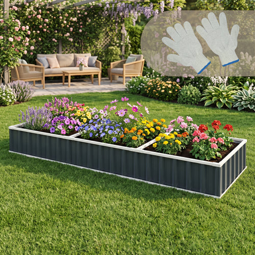 Hochbeet Albrandswaard 258x90x30 cm Anthrazit [en.casa]