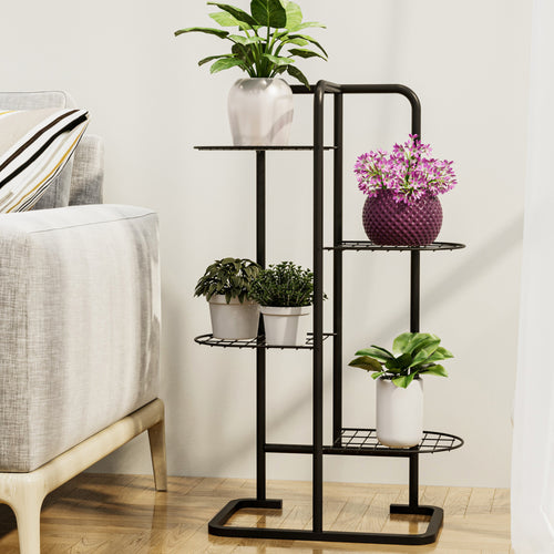 Blumenständer Pedersöre 83x52x25cm Schwarz [en.casa] - premiumXL