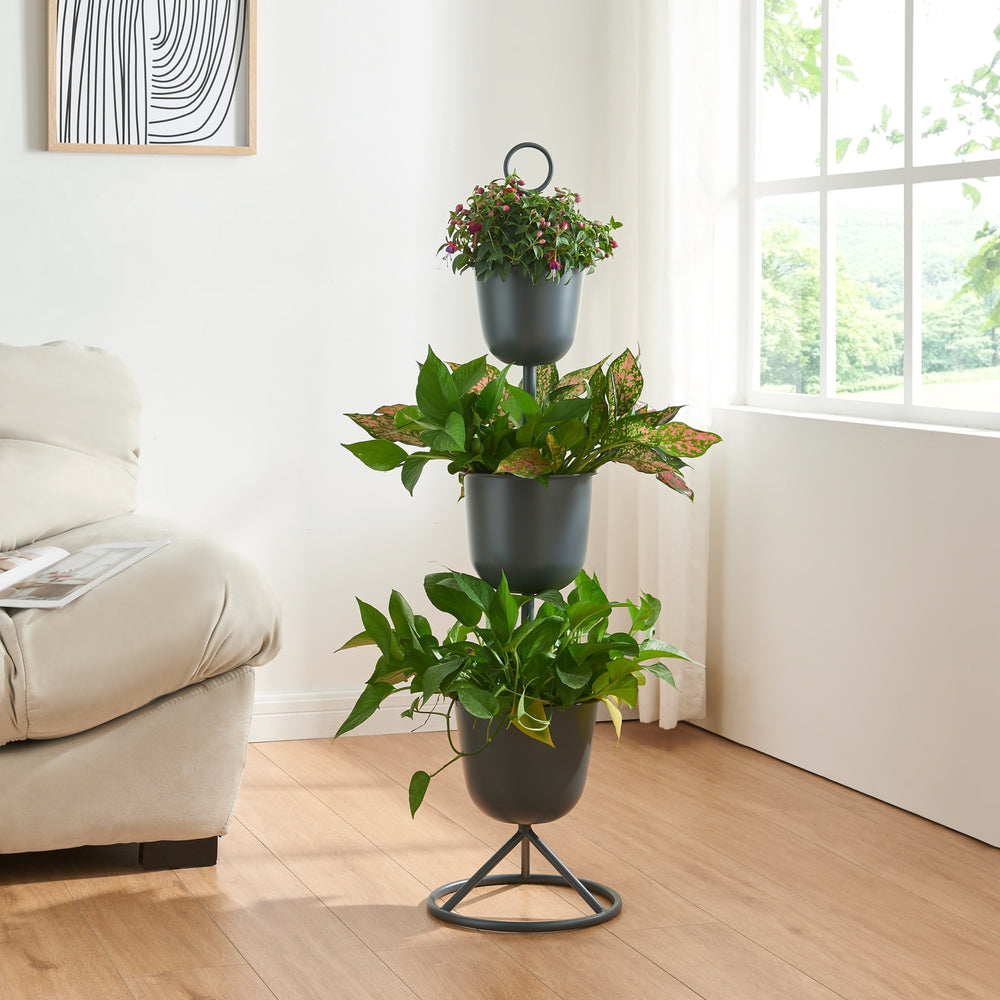 Blumenständer Alphen mit Pflanzentöpfen Metall [en.casa] - premiumXL