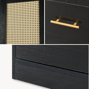 Kleiderschrank Larundi 216x80x52 cm mit 4 Türen [en.casa]