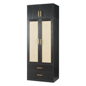 Kleiderschrank Larundi 216x80x52 cm mit 4 Türen [en.casa]