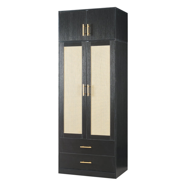 Kleiderschrank Larundi 216x80x52 cm mit 4 Türen [en.casa]