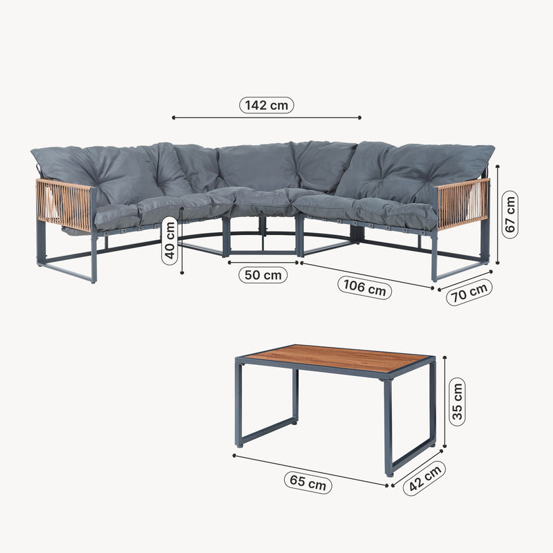 Maßskizze Loungeset Karg [casa.pro]
