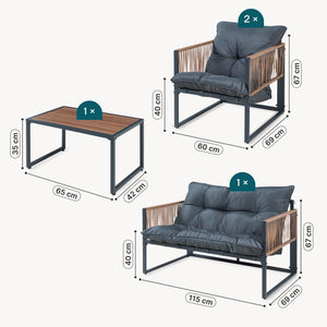 Loungeset Karg 4-tlg. [casa.pro]