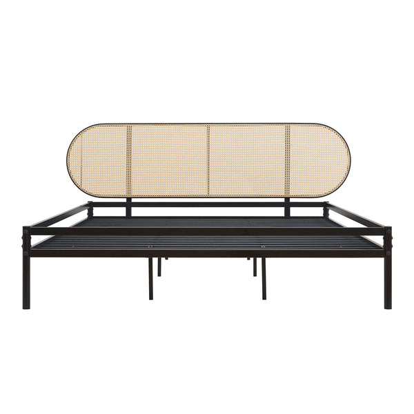 Metallbett Linköping mit ovalem Kopfteil [en.casa]