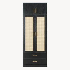 Kleiderschrank Larundi 216x80x52 cm mit 4 Türen [en.casa]