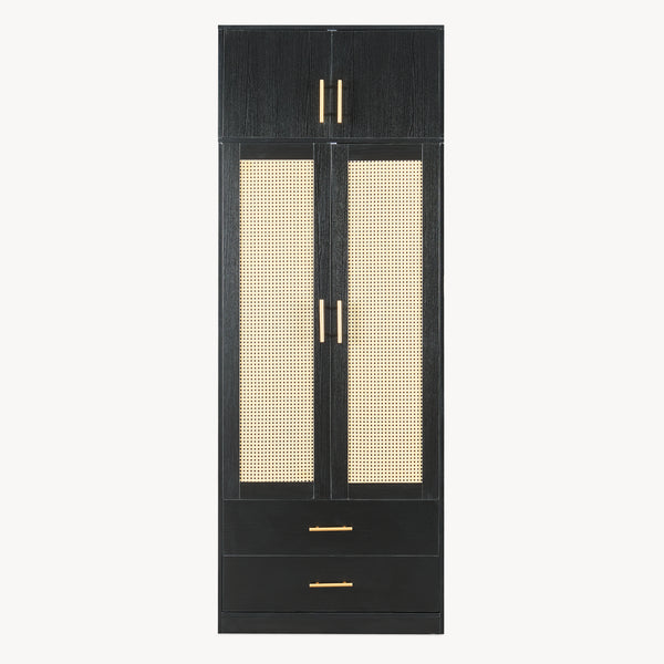 Kleiderschrank Larundi 216x80x52 cm mit 4 Türen [en.casa]