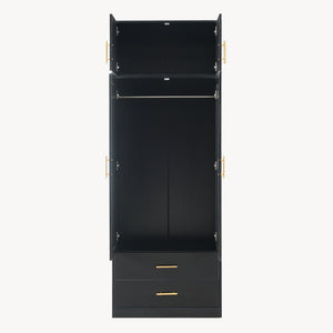 Kleiderschrank Larundi 216x80x52 cm mit 4 Türen [en.casa]
