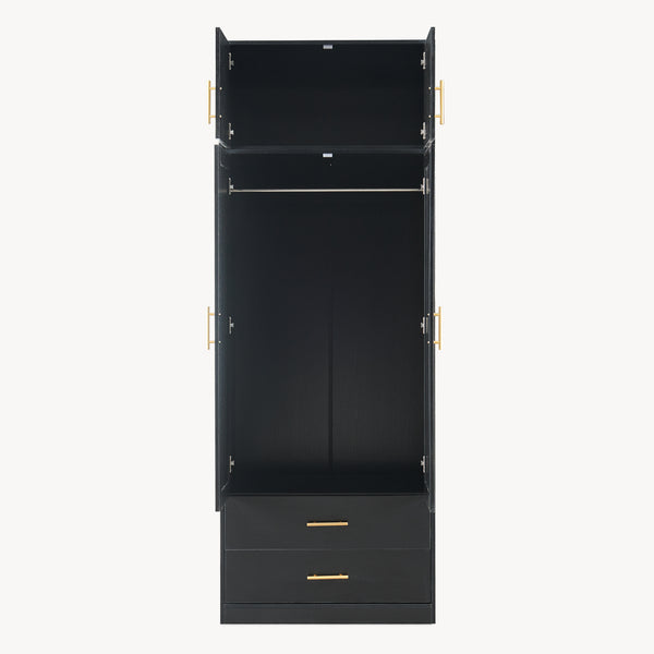 Kleiderschrank Larundi 216x80x52 cm mit 4 Türen [en.casa]