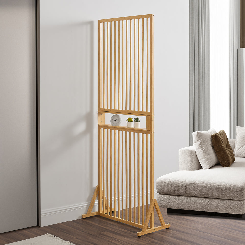 Raumteiler Fron 197x75,5x40 cm Bambus [en.casa] - premiumXL